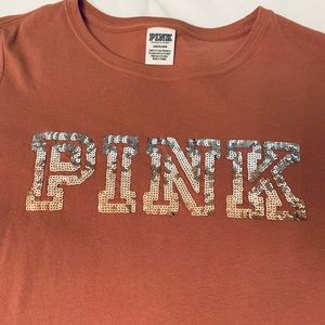 Victoria Secret Pink sequined T-shirt,sz L💗 excellent condition!!